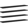 Knygų lentyna 4 pcs Juodas 100 x 20 x 1,5 cm Apdirbta mediena