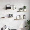 Knygų lentyna 4 pcs Ruda 80 x 20 x 1,5 cm Apdirbta mediena