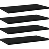 Knygų lentynos plokštės, 4vnt., juodos, 40x20x1,5cm, MDP