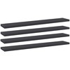 Knygų lentynos plokštės, 4vnt., pilkos, 60x10x1,5cm, MDP