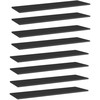 Knygų lentynos plokštės, 8vnt., juodos, 100x30x1,5cm, MDP