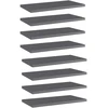 Knygų lentynos plokštės, 8vnt., pilkos, 40x20x1,5cm, MDP