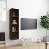 TV staliukas Knygų/televizoriaus spintelė, ruda, 143x30x36cm, mediena
