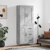 Komoda, betono pilkos spalvos, 69,5x34x180cm, apdirbta mediena