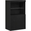 LED Bufetas Juoda 60 x 37 x 100 cm Apdirbta mediena