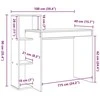 Stalas Pilkas Sonoma Apdirbta mediena 100 x 40 x 90 cm