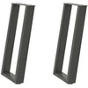 Konsolinio stalo kojelės, U formos, 2 vnt., antracito spalvos, 28x(72-73) cm, plienas