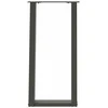 Konsolinio stalo kojelės, U formos, 2 vnt., antracito spalvos, 28x(72-73) cm, plienas