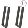 Konsolinio stalo kojelės, U formos, 2 vnt., antracito spalvos, 28x(72-73) cm, plienas