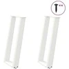 Konsolinio stalo kojelės, U formos, 2 vnt., baltos, 38x(72-73) cm, plienas