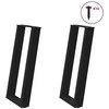 Konsolinio staliuko kojelės, U formos, 2 vnt., juodos, 38x(72-73) cm, plienas