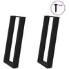 Konsolinio stalo kojelės, U formos, 2 vnt., juodos, 28x(72-73) cm, plienas