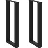 Kavos staliuko kojelės, U formos, 2 vnt., juoda, 38x(72-73) cm