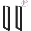 Kavos staliuko kojelės, U formos, 2 vnt., juoda, 38x(72-73) cm