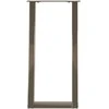 Konsolinio stalo kojelės, U formos, 2 vnt., natūralus plienas, 38x(72-73) cm, plienas