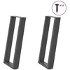 Konsolinio stalo kojelės, U formos, 2 vnt., antracito spalvos, 28x(72-73) cm, plienas