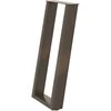 Konsolinio stalo kojelės, U formos, 2 vnt., natūralus plienas, 38x(72-73) cm, plienas