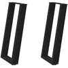 Konsolinio stalo kojelės, U formos, 2 vnt., juodos, 28x(72-73) cm, plienas