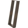 Konsolinio stalo kojelės, U formos, 2 vnt., natūralus plienas, 28x(72-73) cm, plienas