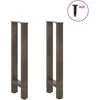 Konsolinio stalo kojos, 2 vnt., 38x(72-73) cm, natūralus plienas