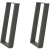Konsolinio stalo kojos, U formos, 2 vnt., antracito spalvos, 38x(72-73) cm, plienas