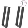 Konsolinio stalo kojos, U formos, 2 vnt., antracito spalvos, 38x(72-73) cm, plienas