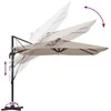 Roma Parasol Taupe 286 x 284 x 270 cm Aliuminis ir poliesteris