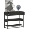 konsolinis stalas juodas 90x35x80 cm inžinierinis medis