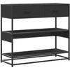 konsolinis stalas juodas 90x35x80 cm inžinierinis medis