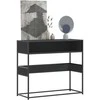 konsolinis stalas juodas 90x35x80 cm inžinierinis medis