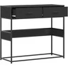 konsolinis stalas juodas 90x35x80 cm inžinierinis medis