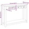 Konsolinis stalas Natūrali 110 x 30 x 80 cm Kieto teka medžio