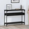 Konsolinis stalas su lentyna juoda ąžuolo 100 x 29 x 75 cm