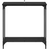 Konsolinis stalas su lentyna juoda ąžuolo 75 x 30.5 x 75 cm