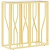 Konsolinis staliukas, auksinis, 70x30x70cm, plienas ir stiklas