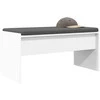 Koridoriaus suolas su pagalve Balta 80 x 38 x 46 cm