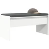 Koridoriaus suolas su pagalve Balta 80 x 38 x 46 cm