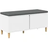 Koridoriaus suolas su pagalve Baltas 100 x 38 x 46 cm