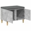 Koridoriaus suolas su pagalve Betono Pilka 60 x 38 x 46 cm
