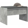 Koridoriaus suolas su pagalve Betono pilka 63 x 38 x 40 cm