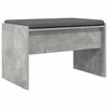 Koridoriaus suolas su pagalve Betono pilka 63 x 38 x 40 cm