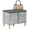 Koridoriaus suolas su pagalve Betono Pilka 60 x 38 x 46 cm