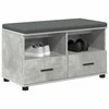 Koridoriaus suolas su pagalve Betono Pilka 80 x 38 x 46 cm