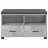 Koridoriaus suolas su pagalve Betono Pilka 80 x 38 x 46 cm