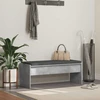 Koridoriaus suolas su pagalve Betono pilka 103 x 38 x 40 cm