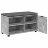 Koridoriaus suolas su pagalve Betono Pilka 80 x 38 x 46 cm