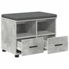 Koridoriaus suolas su pagalve Betono Pilka 60 x 38 x 46 cm