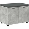 Koridoriaus suolas su pagalve Betono Pilka 60 x 38 x 46 cm
