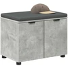 Koridoriaus suolas su pagalve Betono Pilka 60 x 38 x 46 cm