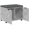 Koridoriaus suolas su pagalve Betono Pilka 60 x 38 x 46 cm